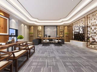 3d render of working office