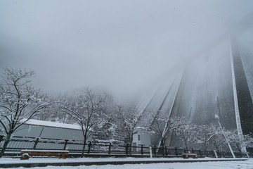埼玉県　浦山ダムの雪景色