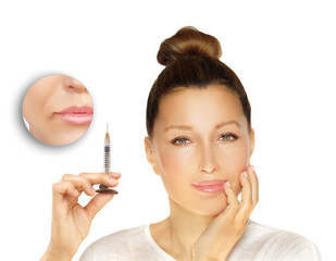 Nasolabial folds, aging.Face with skin problem