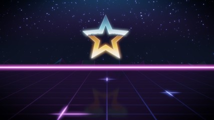 Obraz premium synthwave retro design icon of bookmark