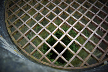 Wrought-iron grille deep well