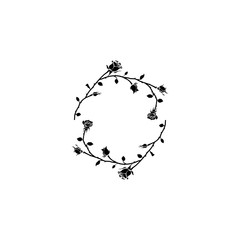 Leaf branch round place frame