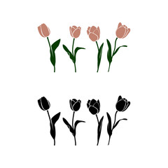 Vector simpleline art tulp