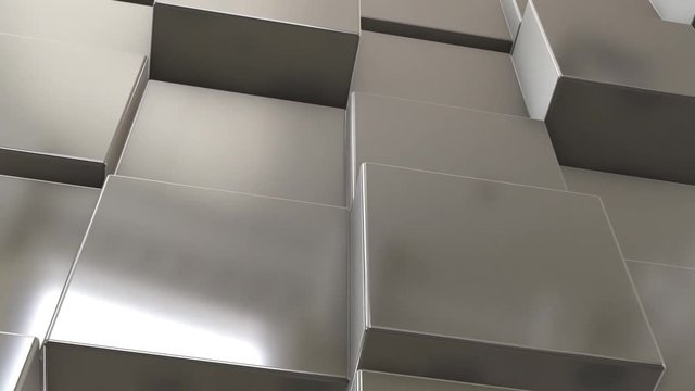 Silver plane breaks into cubes