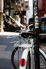 Parked bicycle in New York