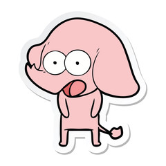 sticker of a cute cartoon elephant