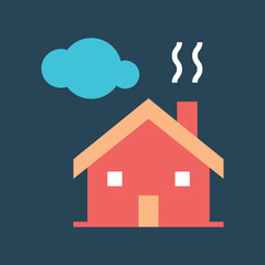 Silhouette icon house and cloud
