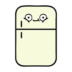 comic book style cartoon fridge freezer
