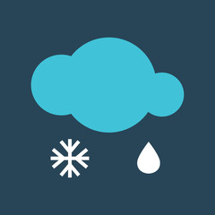Silhouette icon snow with rain