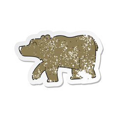 retro distressed sticker of a cartoon bear