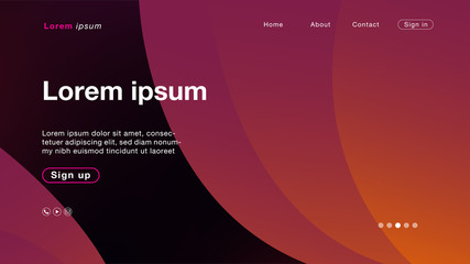 Background abstract pink orange curve for Homepage