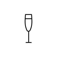 Champagne glass line icon, logo isolated on white background