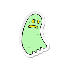 sticker of a cartoon ghost