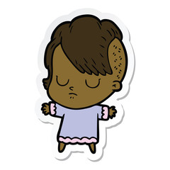 sticker of a cartoon woman