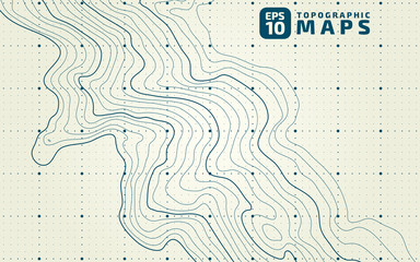The stylized height of the topographic contour in lines and contours. The concept of a conditional geography scheme and the terrain path. Vector illustration.