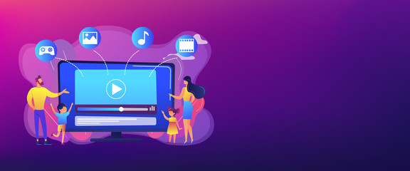 SmartTV content concept banner header.