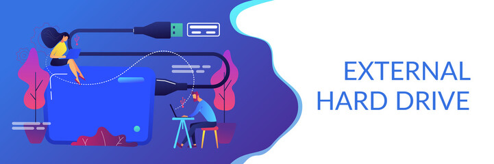External hard drive concept banner header.