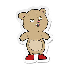 sticker of a cartoon teddy bear