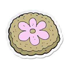 sticker of a cartoon baked biscuit