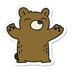 sticker of a quirky hand drawn cartoon bear