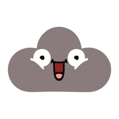 flat color retro cartoon storm cloud