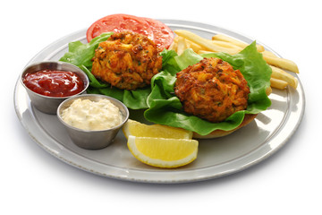 homemade maryland crab cakes plate