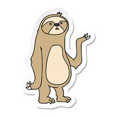 sticker of a quirky hand drawn cartoon sloth