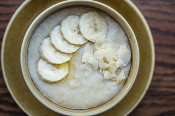 oatmeal with coconut milk and banana