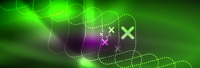 Glowing neon abstract lines, techno futuristic template