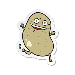sticker of a cartoon potato running