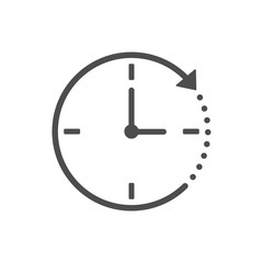 Clock, time, alarm icon. Vector illustration, flat design.
