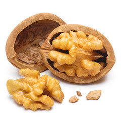 Delicious walnuts, isolated on white background