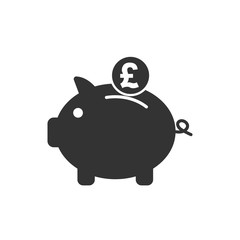 Bank, finance, money, pig, saving icon. Vector illustration, flat design.