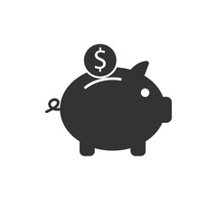 Bank, finance, money, pig, saving icon. Vector illustration, flat design.