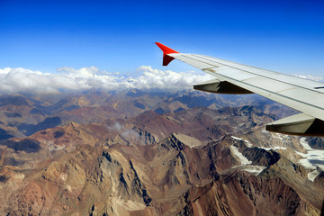 flying through the andes mountains