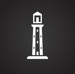 Lighthouse  icon on background for graphic and web design. Simple vector sign. Internet concept symbol for website button or mobile app.