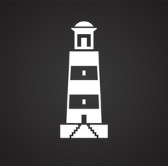 Lighthouse  icon on background for graphic and web design. Simple vector sign. Internet concept symbol for website button or mobile app.