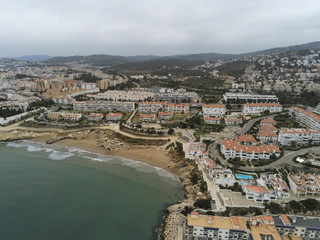 Obraz premium Sitges by Drone. Aiguadolc harbor. Barcelona. Spain. Aerial photo