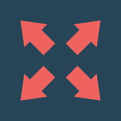 Silhouette icon arrows in corners