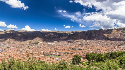 Cusco city in a mountain valley