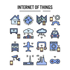 Internet of things icon in filled outline design for web design , infographic , presentation , mobile application - Vector illustration.