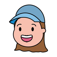 woman head with sport cap