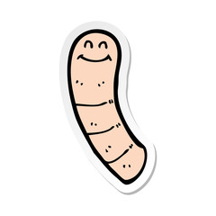 sticker of a cartoon worm