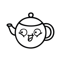 line drawing cartoon teapot