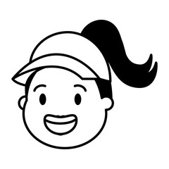 woman head with sport cap