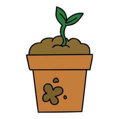 quirky hand drawn cartoon seedling
