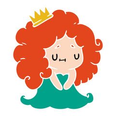 cartoon of a cute kawaii princess girl