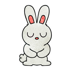 quirky hand drawn cartoon rabbit