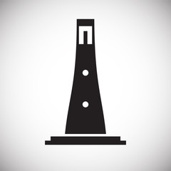 Lighthouse  icon on background for graphic and web design. Simple vector sign. Internet concept symbol for website button or mobile app.