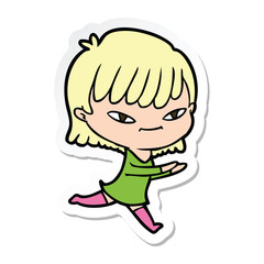 sticker of a cartoon woman